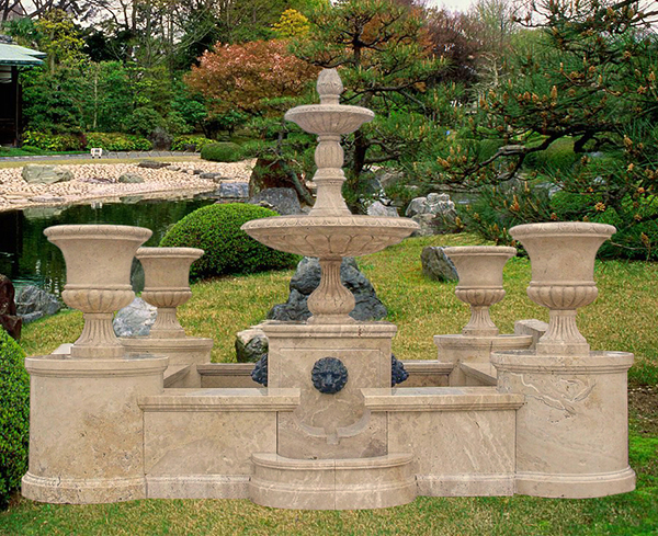 Large Monumental Palatial StoneFountain, large marble garden fountain for sale